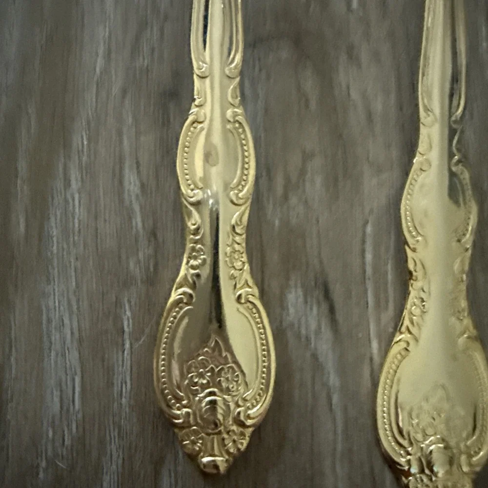Set 5 International San Marcos Gold‎ Plate Serving Pieces Slotted Spoon Butter